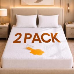 Utopia Bedding 2-Pack King Size Waterproof Mattress Protector, 200 gsm Breathable Fitted Sheet with Elastic Pockets, White