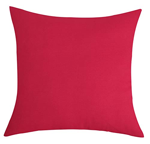 "TangDepot Cotton Solid Throw Pillow Covers, 12"" x 12"", Watermelon Red, 1 Count (Pack of 1)"