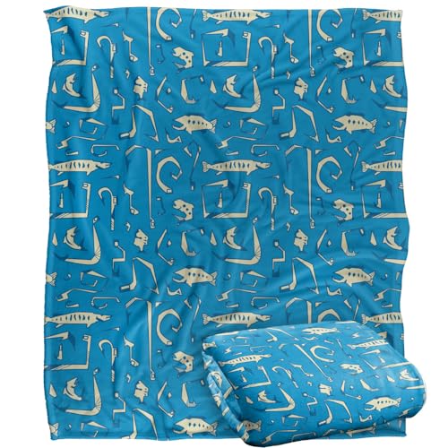 Jq Licensing - Jl-Jp Fishing Hooks Silky Touch Super Soft Throw Blanket 152 X 127 Cm