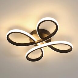 Comely Modern LED Ceiling Light, 30W 3375LM Ceiling Lamp Fixture 3000K Warm Light Lighting for Bedroom, Living Room, Dining Room, Kitchen, 30cm, Black