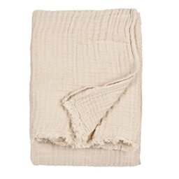 Yard Lark Cotton Muslin Throw (Natural, 130 x 180 cm)