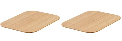 SmartStore Basket Bamboo lid - One size lid - Fits SmartStore Recycled Baskets: 6L, 10L, 13L - Sustainable, Stackable and Nestable - L38 x W28 x H1 cm (Pack of 2)