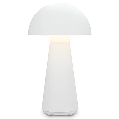 Briloner - LED Table Lamp, Rechargable Lamp, Night Light, Dimmable Mushroom Lamps, Touch Bedside Lamps, Desk Lamp, IP44, Cordless Light, LED Outdoor Camping Light, Garden Lights, 28 x16 cm, White