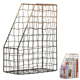 Premier Housewares Metallic Magazine Holder With Open Wireframe Design-Sleek And Sturdy Newspaper Holder-Modern Storage Rack-Perfect for Organizing Books, Magazines & Newspapers