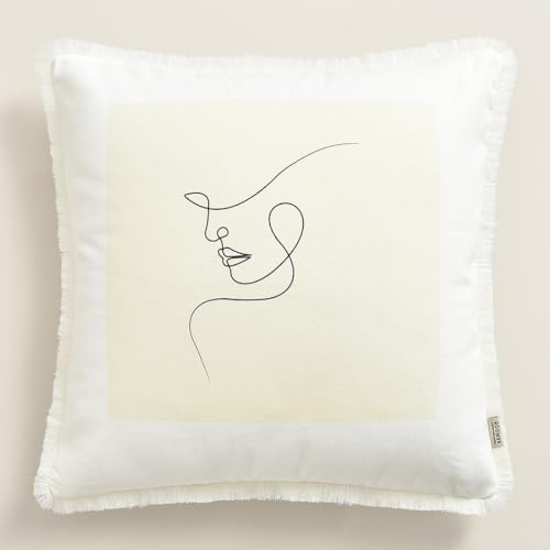 ROOM99 Ladies Bonita Decorative Cushion Cover Throw Cushion Cover Aesthetic Modern Bedroom Living Room Decor Cotton 45 x 45 cm 1 Piece