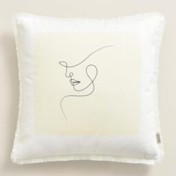 ROOM99 Ladies Bonita Decorative Cushion Cover Throw Cushion Cover Aesthetic Modern Bedroom Living Room Decor Cotton 45 x 45 cm 1 Piece