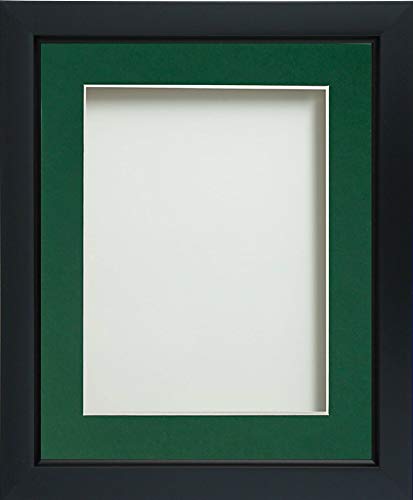 Frame Company Ainsworth Range Black A2 Picture Photo Frame with Bottle Green Mount for Image A3 * Choice of Sizes* Fitted with Perspex