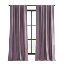 HPD Half Price Drapes Blackout Vintage Textured Faux Dupioni Curtain (1 Panel), Polyester & Polyester Blend, Smokey Plum, 50 X 108