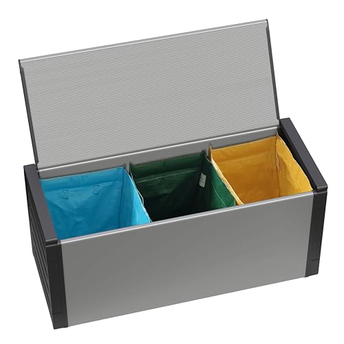 Adventa: Storage Box for Separated Collection in PVC and PP Resin, Easy to Assemble, Durable, Suitable for Indoor and Outdoor Environments, 85L x 34W x 38H cm, Grey