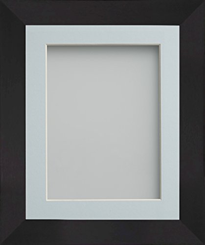 Frame Company Carlton Range 8X8-Inch Black Picture Photo Frame with Light Blue Mount For Image Size 5X5-Inch
