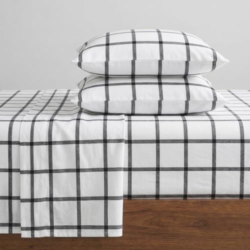Eddie Bauer - Twin Sheets, Cotton Flannel Bedding Set, Brushed for Extra Softness, Cozy Home Decor (Bunkhouse Plaid, Twin)