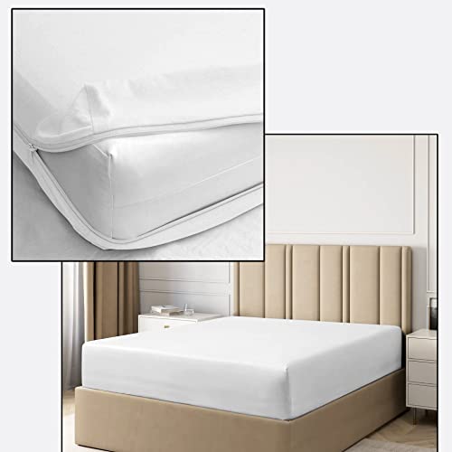 "Zipper Fitted Sheet Queen Size Microfiber 12"" Deep Queen Size White - Zipper Sheets (60X80), 100% Microfiber, Super Soft Comfy and Easy to Put, Zipper Sheets"