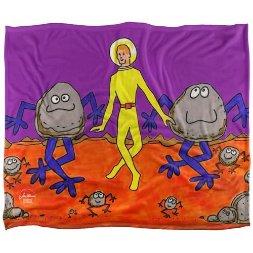 Jim Henson Signature Collection Spaceman Dancing Silky Touch Super Soft Throw Blanket 152 X 127 cm, White