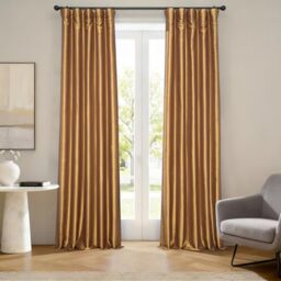 HPD Half Price Drapes Blackout Curtains for Bedroom & Living Room - Faux Silk Taffeta Blackout Curtain 50 X 108 (1 Panel), PTCH-BO404-108, Golden Spice