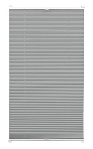 Gardinia Pleated Blind for Clamping, Opaque Folding Blind, Mounting Kit Included, EASYFIX Pleated Blind with Two Operating Rails, Slate, 40 x 130 cm (WxH)