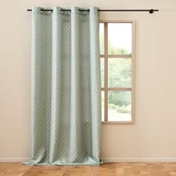 Douceur d'Intérieur, Curtain with eyelets (140 x 280 cm) Piana Sage Metallic Printed Polyester