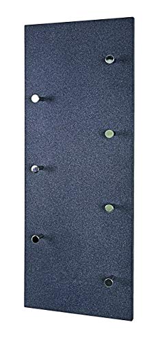 HAKU Wardrobe Chrome, Granite Finish, MDF, Metal - Dim.: W 80 cm X H 30 cm X D 6 cm, Style: Modern