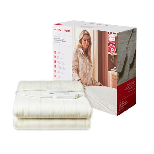 Morphy Richards EverCosy Electric Under Blanket, Super King, 200x152cm, For Back Pain and Cold Nights, 9 Heat Settings, 9hr Timer, BEAB Approved, 1p/hr Cost, 600123, Cream