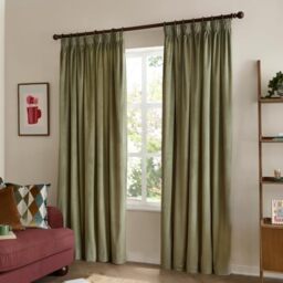 furn. The Ultimate Velvet Blackout Pencil Pleat Curtain Pair (Green - 229x183cm)