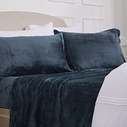 NY Loft Ultra Soft Micro Fleece Sheets Set with Extra Deep Pockets - Extra Soft Velvet Fleece Sheet Set - Super Plush Polar Fleece - Velvet Plush Cozy Warmth - Tribeca Collection (Full, Carbon Grey)
