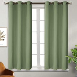 BGment Room Darkening Curtains, 114 cm Long - Grommets, Thermal Insulated Curtains, Window Treatment Curtains for Bedroom, 2 Panels, 96 x 114 cm, Grass Green