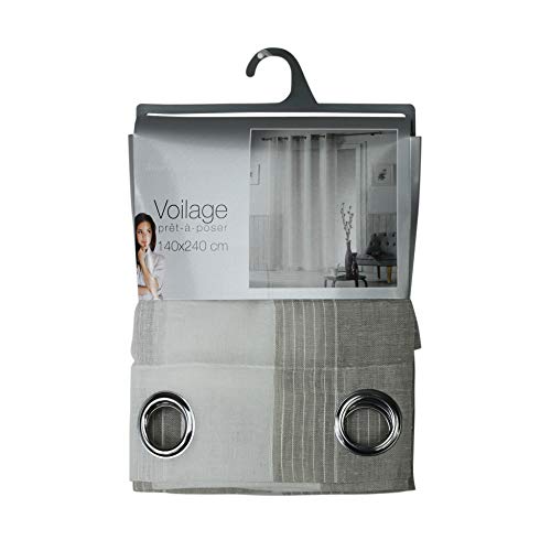 Douceur d'Intérieur - Polyester Eyelet Curtain Panel - 140 x 240 cm - Grey