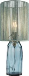 KARE Design Table Lamp Veccio, Blue, Coloured Glass, Viscose, Bedside Lamp, Elegant Lighting, Room Decor, Bedroom, Living Room, Bulb Not Included, 42 x 18 x 18 cm (H/W/D)