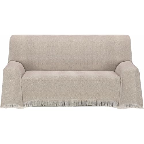 ECOMMERC3 - Multipurpose Bedspread Size 230 x 260 cm for Sofa or Bed ??? Multi-purpose Foulard Extra Soft Touch Brown