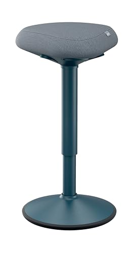 Leitz Ergo Active Standing Stool with Unique Dual Density Foam Comfort Cushion, Height Adjustable 57 to 82cm, 100% Post Consumer Recycled Seat Cover, Supports 110kg, Ergo Range, Dark Grey, 65450089