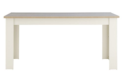 Premier Housewares St Ives Large Dining Table, Wood, Oak Veneer/White