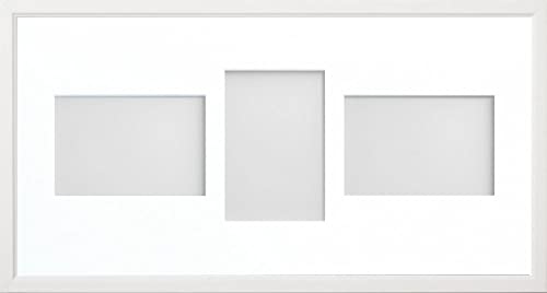 Frame Company Drayton Multi Aperture Photo Frame, White, 20x10 for 6x4 inch (x3 LPL)