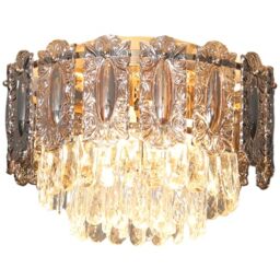 HOMCOM Chandelier Ceiling Light 3-Light Flush Mount 40 cm LED Gold Tone