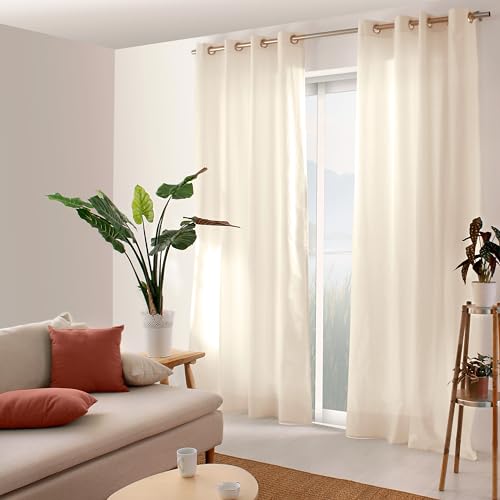 Enjoy Home, 2007ECO135240, Eyelet Panel, 135 x 240 cm, Cotton, Ecru, 135 x 240 cm