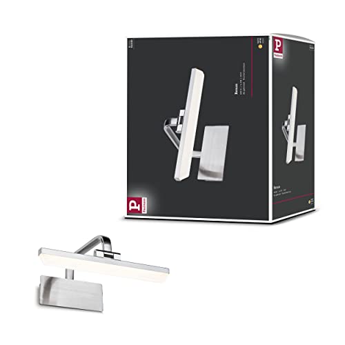 Paulmann Renan 95571 LED Picture Light 300 mm Including 1x 6 W Warm White Aluminium Brushed Picture Lighting Metal Acrylic Wall Lamp 3000 K