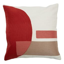 Premier Housewares Red and White Tonal Cushion, Unique Textile, Sofa Cushions, Versatile, Contemporary Accent Piece, Vibrant Colors, Soft Fabric, W45 x D5 x H45cm