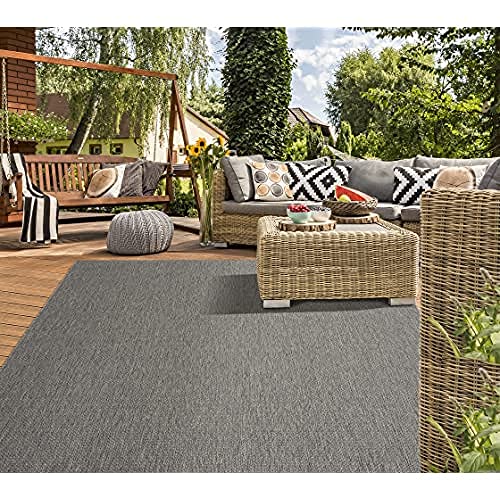 Mia's Teppiche Lara In- and Outdoor Rug, Flat Fabric, 200x280 cm, Anthracite
