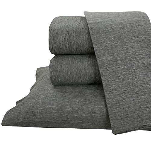 Briarwood Home Printed Flannel Sheet Set - 100% Cotton Heather Bedding - Wrinkle & Fade Resistant - Soft & Comfortable - Deep Pocket, Easy Fit - 4 Piece Sheets & Pillow Set (Charcoal, King)