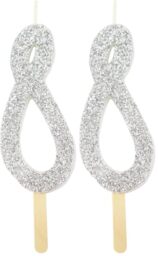 PME Silver Glitter Number Candle 8 (Pack of 2)