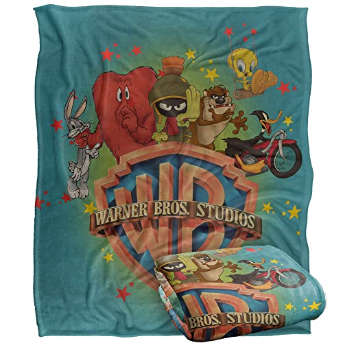 LOONEY TUNES Coperta In Microfibra Silky Touch - Morbidissima E Leggera, 152x127 Cm - Design A Tema Cartoni Animati