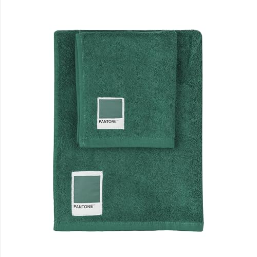 PANTONE™ – Face and Bidet Towels in 100% Pure Cotton Terry Towel, Oeko-Tex Certified 100% Cotton, Face and Guest Bath Towel Set, 50 x 100 cm and 40 x 50 cm, Soft Absorbent Also Suitable as Gym Towel