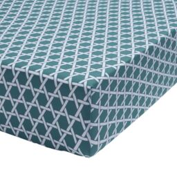Printed Fitted Sheet in Lyocell, Angel, 160 x 200 cm, Origin, Green