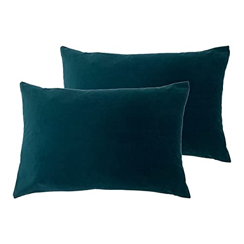 furn. Contra Polyester Filled Cushions (Twin Pack), Polyester, Linen, Teal