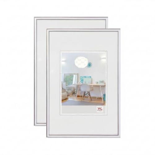 walther design KV342SD Silver Picture Frame, 29.7 x 42 cm, Pack of 2, New Lifestyle Plastic Frame
