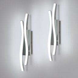 Comely 2pcs LED Wall Light Indoor, 14W 1575LM Modern Wall Lights, Aluminum Lighting Wall Lamp for Living Room, Bedroom, Staircase, White Light 6500K, Silver, 41cm