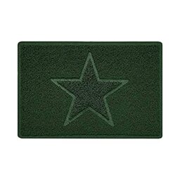 Nicoman Star Shape Embossed Entrance Door Mat Non Slip Dirt Trapper PVC Spaghetti Mat with Rubber Base, Jet Washable Quick Drying Doormat Indoor or Outdoor - (Small, Green, 60 x 40cm)