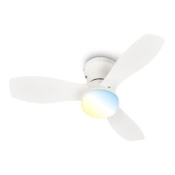 BRILONER - LED Ceiling Light with Fan, Remote Control, Quiet DC Motor with 3 Speeds, Adjustable CCT and Dimmable Lighting, Removable Blades, LED Fan, Ceiling Fans, Living Room, 60x19 cm, White