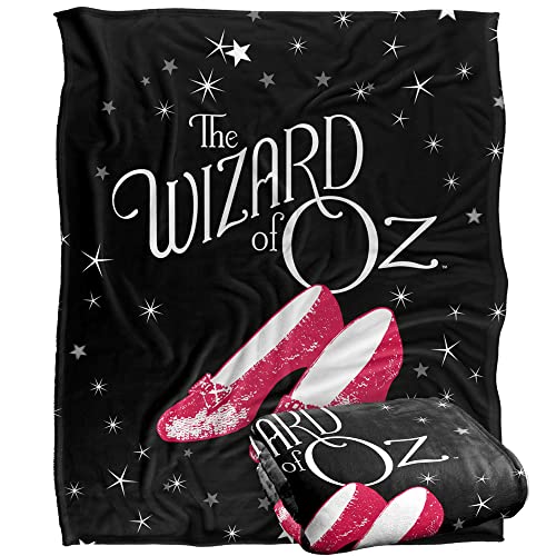 THE WIZARD OF OZ Black and White and Ruby Slippers Silky Touch Super Soft Throw Blanket 152 x 127 cm