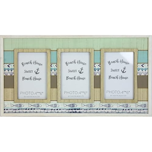 Nauticalia Wooden Triple Photo Frame, 45x25cm