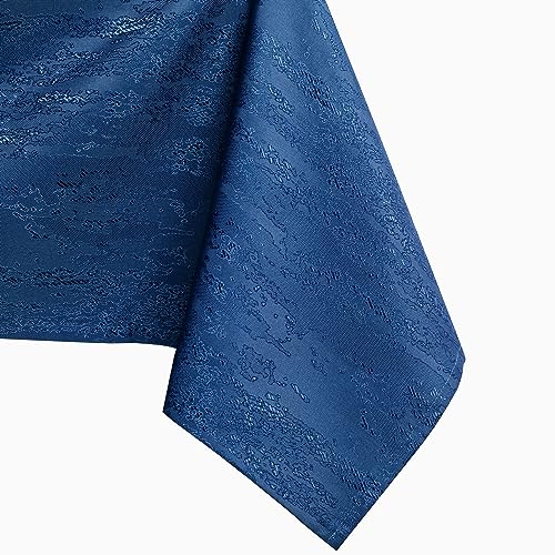 AmeliaHome 80 x 80 cm Tablecloth, Stain Protection, Vesta - Lotus Effect Washable Water-Repellent Ornament Dark Blue