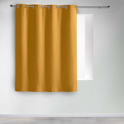 Douceur d'Intérieur, Blackout Curtain with Eyelets 135 x 180 cm Ochre Plain
